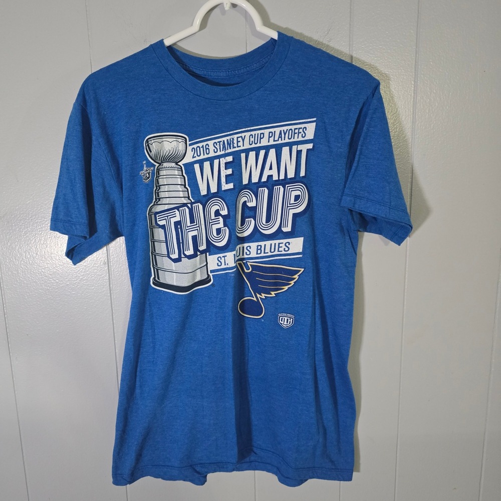 Old Time Hockey St. Louis Blues 2016‎ Stanley Cup Playoffs Shirt Mens M Blue